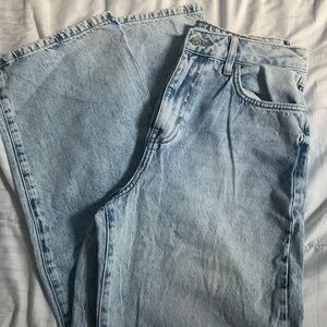 Blue wash wide jeans